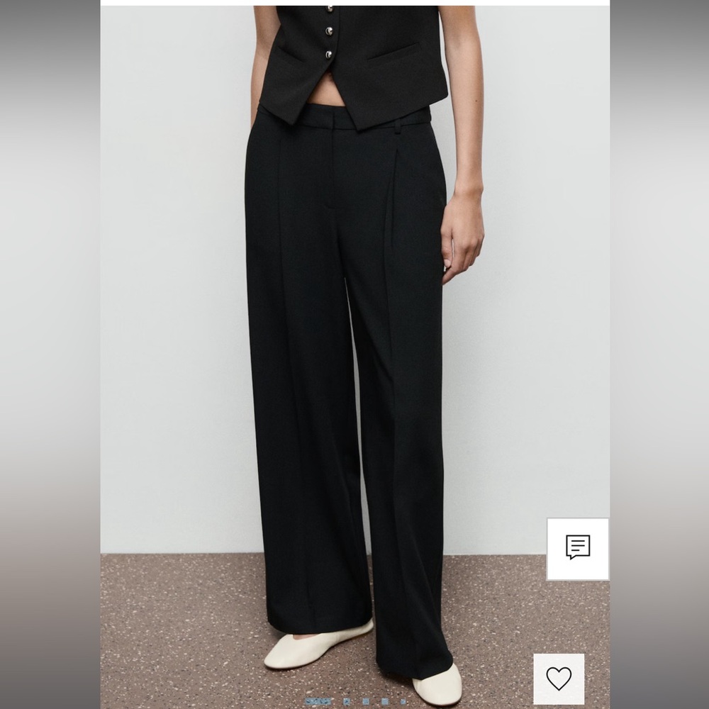 Mango pleated high rise pants size 4/ small black